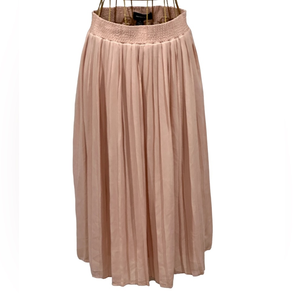 Who What Wear Sheer Pink Pleated Skirt (S)